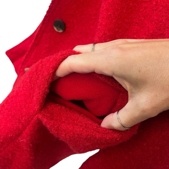 Old Navy bouclé wool blend shacket Robbie Red small - Picture 10 of 15